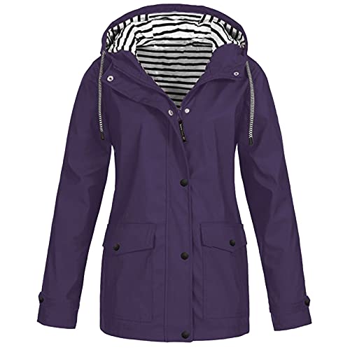 tsaChick Friesennerz Regenmantel Damen Wasserdicht Regenjacke Damen Atmungsaktiv Windbreaker Lang üBergangsjacke Leicht Lang Regenmantel Mit Kapuze Frauen Wasserdicht Regenparka Outdoorjacke von tsaChick