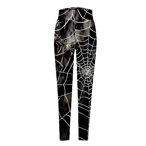 tsaChick Halloween Leggings Damen Blickdichte Sport Yogahosen Slim Fit Hohe Taille Lange Fitnesshose Tights Elastische Strumpfhosen Freizeithosen Black 40 XL von tsaChick