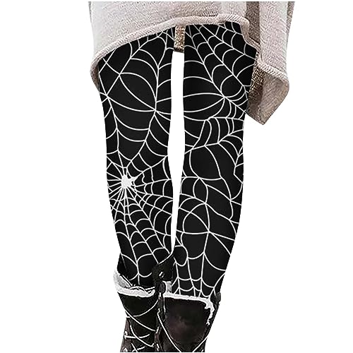 tsaChick Halloween-Leggings für Damen, Skelett, Totenkopf, Workout, Laufen, Fitnessstudio, Yoga, lustige Stretch-Hose Gray H111 S von tsaChick