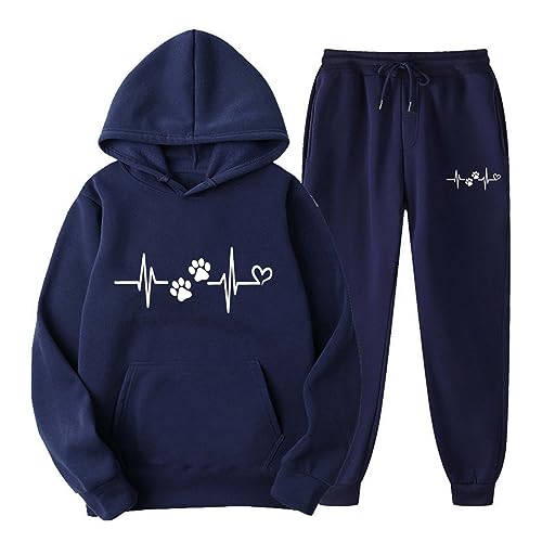 tsaChick Hosenanzug Damen Hochzeit Damen Kapuzenpullover und Hosen Freizeitanzug Lässig Sport Tracksuit 2 Teilige Hoodie Lang Hose Jogginganzug Damen von tsaChick