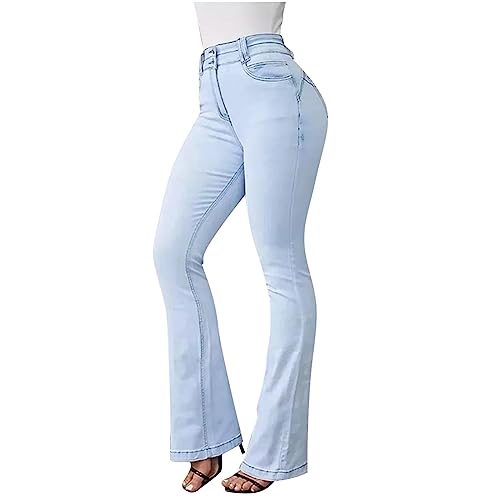 tsaChick Jeanshosen Damen Skinny Fit Jeans Life Mid Ankle Damen high White Jeanshosen HIGH Light Blue XXXL 44 von tsaChick