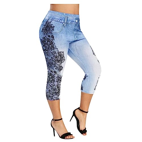 tsaChick Jeanshosen Damen Stretch 46 Eternal Stretch-Jeggings Hineinschlüpfen (erhältlich in Übergröße) Jeanshose Große Größen Amy 44989 Blue XXXXL 46 von tsaChick