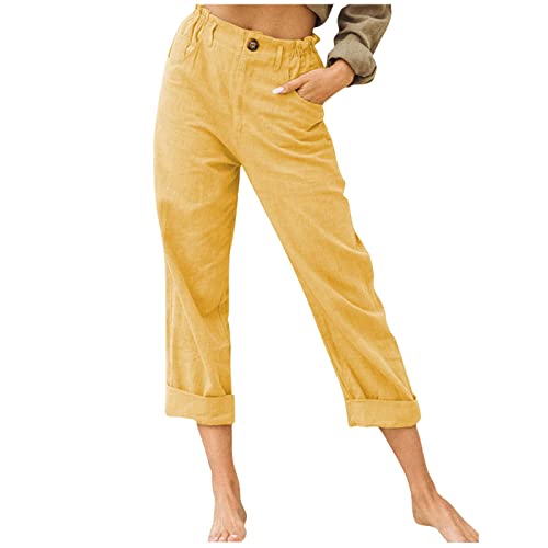 tsaChick Jogginghose Damen Grau Hippie Hose Damen Hohe Taille Latzhose Loose Leichte Business 7/8 Jumpsuit Damen Festlich Leinen Gerades Latzhose Damen Jeans 90er Baggy Knopfleiste von tsaChick