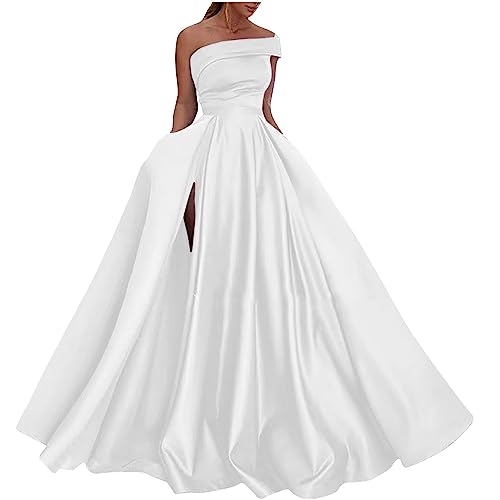 tsaChick Kleid Damen Elegant Damen Ballkleid Abendkleid Brautkleid Lang A-Linie Blüten Perlen Pailletten DE von tsaChick