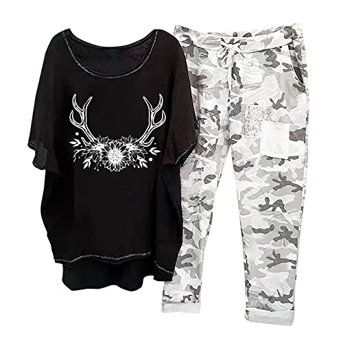 tsaChick Leggings Damen 3/4 weiß xs, Sporthose kurz Damen locker, Sporthose Damen lang, Black XXXL 44 von tsaChick