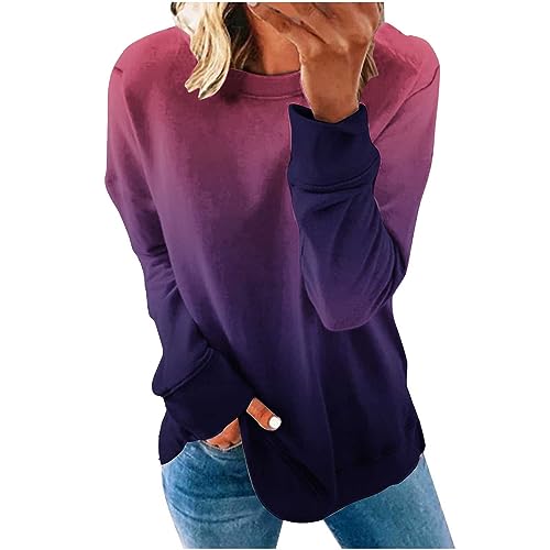 tsaChick Pullover FüR Damen Damen Rundhalsausschnitt Mode lässig Langarm Print Sweatshirt Tops Bluse WYA15 von tsaChick