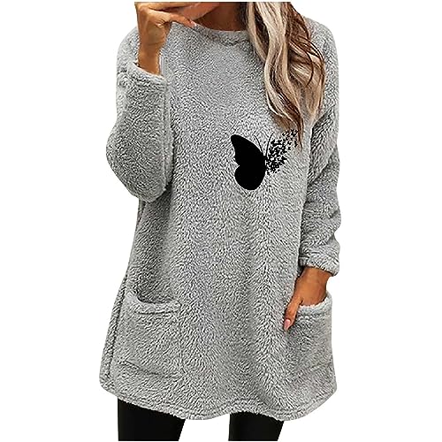 tsaChick Pullover Lang Damen Hoodie Damen 1/4Knopfleiste Leichter Pullover für Den Kapuzenpullover V-Ausschnitt Damen Pullover Blau S-3XL von tsaChick