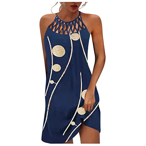 tsaChick Renaissance Kleidung Damen, Sommerkleid Damen lang Boho Baumwolle, Sommerkleider Damen, Dark Blue M 36 von tsaChick