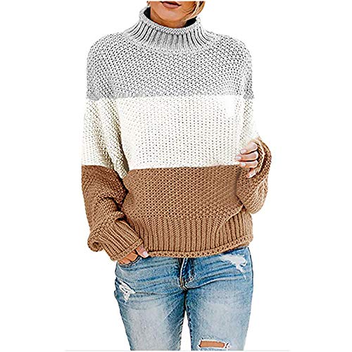 tsaChick Rollkragenpullover Damen Schwarz Oversized Langarm Lose Sweater Pullover Leicht Rundhalsausschnitt Strickpullover Winter Warm Pulli Elegant Casual Jumper Tops S-5XL von tsaChick