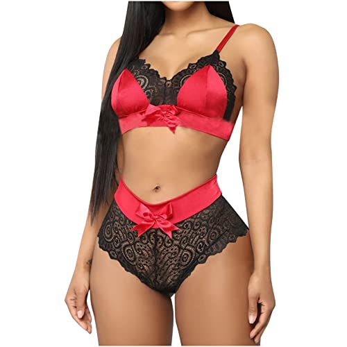 tsaChick Sexy Unterwäsche Für Frau Erotikwäsche Spitze Zweiteiliger Bodysuit Langarm Mit Beinen Durchsichtige Beste UnterwäSche Damen Ausgestellt Reizwäsche Erotische Dessous-Sets Damen QQB54 von tsaChick