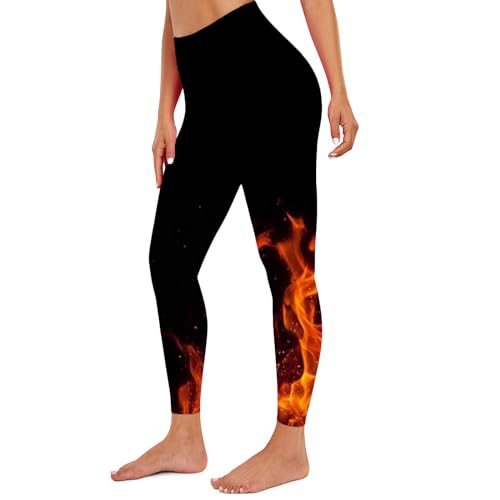 tsaChick Sommerhose Damen Leicht Angebote Strandhose Mädchen Sommer Mode Eng Yoga Pants Flammen Skinny Lange Sweathose Unifarben Jogginghose Knopfleiste Sweatpants Jumpsuit Damen Kuschelig KZE85 von tsaChick