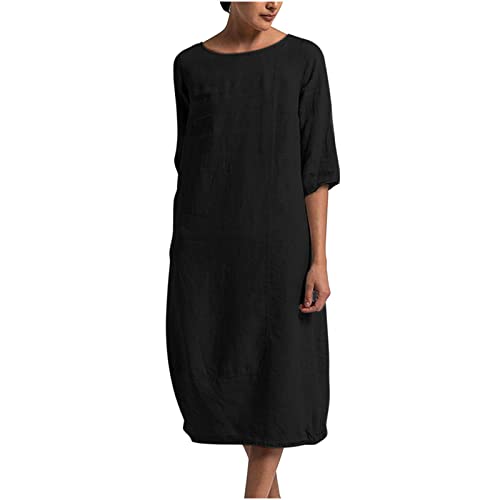 tsaChick Sommerkleid Damen Lang Leinenkleid S-5XL Mode 2023 Kurzarm große Größe Freizeitkleid Neue Einfarbig halbe Ärmel Wadenlang Partykleid Strandkleid Maxikleid Frauen Mädchen Umstandskleider tsaChick Sommerkleid Damen Lang Leinenkleid S-5XL Mode 2023 Kurzarm große Größe Freizeitkleid Neue Einfarbig halbe Ärmel Wadenlang Partykleid Strandkleid Maxikleid Frauen Mädchen Umstandskleider von tsaChick