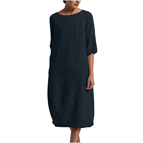 tsaChick Sommerkleid Damen Lang Leinenkleid S-5XL Mode 2023 Kurzarm große Größe Freizeitkleid Neue Einfarbig halbe Ärmel Wadenlang Partykleid Strandkleid Maxikleid Frauen Mädchen Umstandskleider tsaChick Sommerkleid Damen Lang Leinenkleid S-5XL Mode 2023 Kurzarm große Größe Freizeitkleid Neue Einfarbig halbe Ärmel Wadenlang Partykleid Strandkleid Maxikleid Frauen Mädchen Umstandskleider von tsaChick