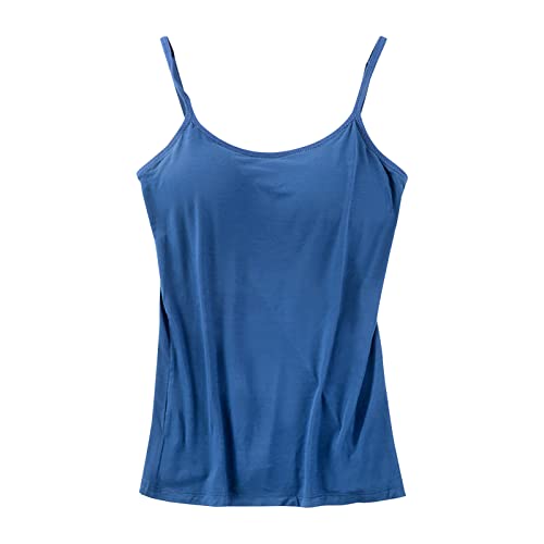 tsaChick Spaghettiträger Unterhemd Damen Spaghetti Tops mit Integriertem BH Ohne Bügel Shaping Hemd Basic Verstellbare Trägertop Formende Unterhemden Bügelloser BH Tank Top von tsaChick