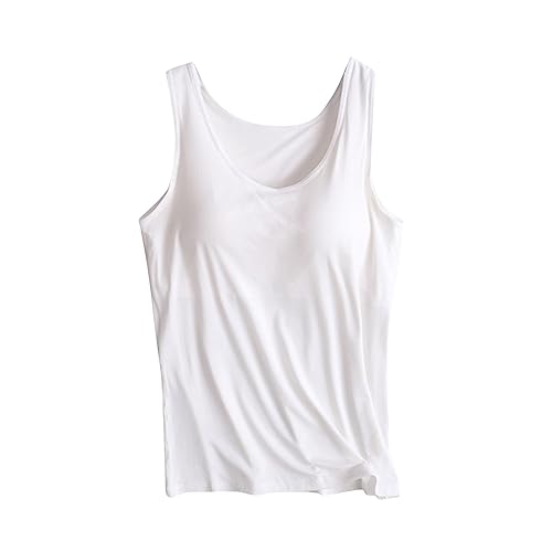 tsaChick Sport BH Camisole-Tops für Damen mit integriertem BH-Ausschnitt, Weste, gepolstertes Basic-Camisole, Verstellbarer Spaghetti-Träger, Tank-Top, Cami-Tanks von tsaChick