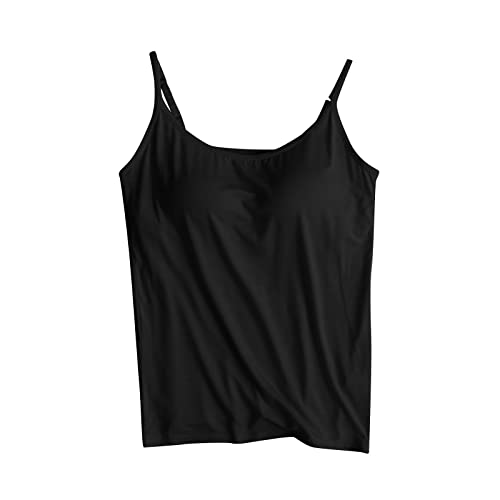 tsaChick Sport BH Damen Camisole für Frauen, Verstellbarer Träger, Tank-Top, mit integriertem BH, ärmelloses Top, Reine Farbe von tsaChick