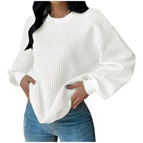 tsaChick Steppweste Damen Lang Top Blusenkragen Bluse Damen Langarm Musselin Bluse Damen Tshirt Langarm Damen Pullover Oversize Halloween Oberteil Damen Damen Hemd Dünner Pullover Damen Basic von tsaChick