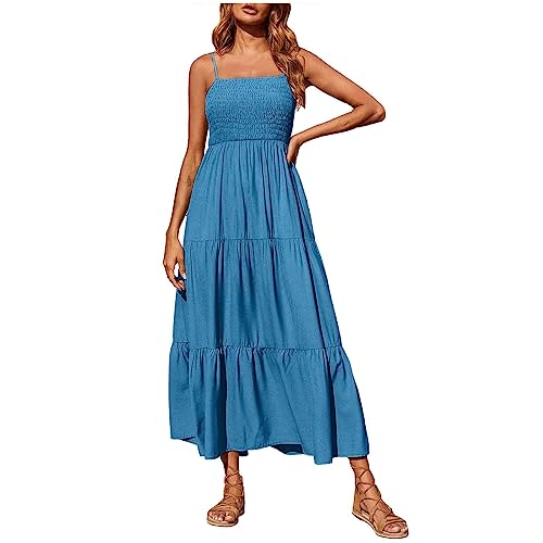 tsaChick Strandkleid Damen lila XXL, Strandkleid Damen lang Boho, Renaissance Kleid Damen lang, Blue XXXL 44 von tsaChick
