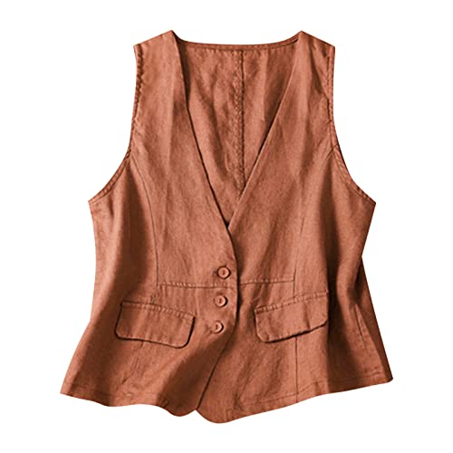 tsaChick Strickjacke Kapuzenjacke Sweatjacke Damen Denim Baumwolle Leinen Weste Weste Trend Casual Denim ärmellose Weste Strickjacke KSN27 von tsaChick