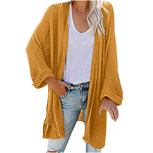 tsaChick Strickjacken FüR MäDchen 116 Damen Und Winter Pullover Mantel Solide Strickjacke Langarm Tasche Bluse Kleidung Lose Oberteile KSQ56 von tsaChick