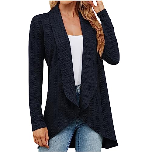 tsaChick Strickjacken FüR MäDchen 128 Damen Mode Feste Farbe locker sitzende langärmelige Strickjacke Jacke KSS46 von tsaChick