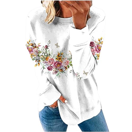 tsaChick Sweatshirtjacke Damen Damen Rundhalsausschnitt Mode lässig Langarm Print Sweatshirt Tops Bluse WYA15 von tsaChick