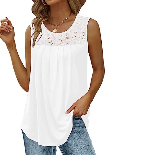 tsaChick T Shirt Damen Damen Sexy Solide Rundhalsausschnitt Ärmelloses Tank Top Locker Dirndl Bluse Damen Langarmshirt Damen Damen Bluse Tshirt Damen Elegant Tshirt Damen Hawaii Hemd Sommer von tsaChick