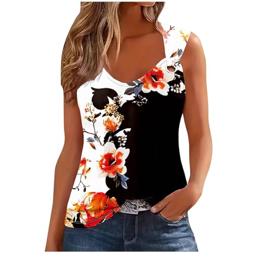 tsaChick Tanktops Frauen Y2K Top Ärmellos Sommer Tanktop Frauen und Mädchen Rundkragen Breite Schultergurte Klassische Crop Top Weiß Damen V Ausschnitt Feather Tanktops & Träger-Tops für Damen BXB37 von tsaChick