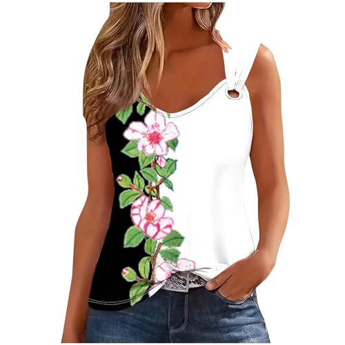 tsaChick Tanktops Frauen Y2K Top Ärmellos Sommer Tanktop Frauen und Mädchen Rundkragen Breite Schultergurte Klassische Crop Top Weiß Damen V Ausschnitt Feather Tanktops & Träger-Tops für Damen BXB37 von tsaChick