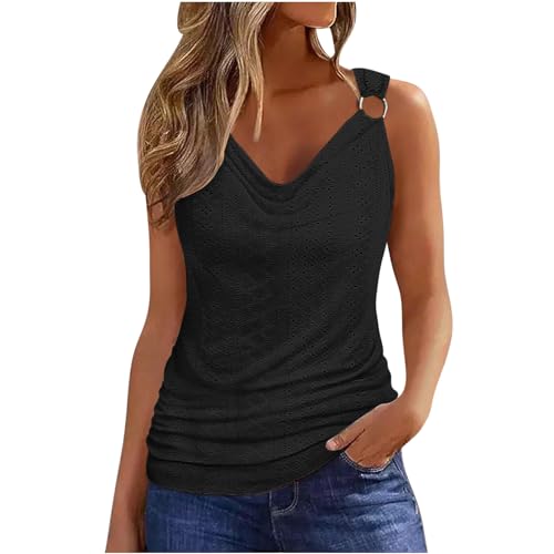 tsaChick Tops Teenager Mädchen Sale Angebot Top Damen Bauchfrei Summer Tops V-Ausschnitt Leichtgewichtig TräGertop Ärmelloses Tank Top Damen Set Einfarbig Tanktops & Träger-Tops für Damen BXH47 von tsaChick