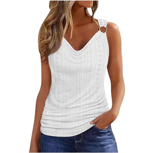 tsaChick Tops Teenager Mädchen Sale Angebot Top Damen Bauchfrei Summer Tops V-Ausschnitt Leichtgewichtig TräGertop Ärmelloses Tank Top Damen Set Einfarbig Tanktops & Träger-Tops für Damen BXH47 von tsaChick