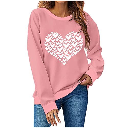 tsaChick Tunika Damen Langarm Elegant Mit Glitzer Sport T Shirt für Damen mit weiter Schnittform und V Ausschnitt Pink S von tsaChick