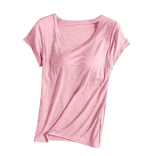 tsaChick Unterhemden MäDchen Camisole für Frauen, Verstellbarer Träger, Tank-Top, mit integriertem BH, ärmelloses Top, Reine Farbe von tsaChick