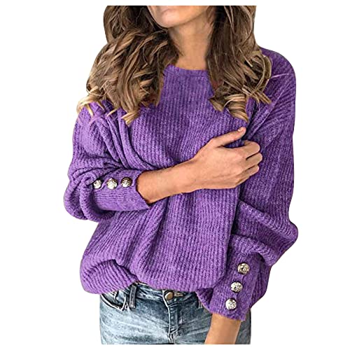 tsaChick Vintage Pullover Damen Damen Solid Colour High Neck Long Sleeve Pullover Strickpullover Top Bottom Sweater Long Sleeve High Neck Top/Shirt Pullover Damen Winter 34-48 von tsaChick