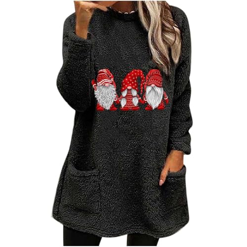 tsaChick Weihnachtspullover Damen Damen Langarmshirt Shirt Damen 3/4 Arm Damen Tshirt Langarm Weißes Tshirt Basic Langarmshirt Damen Set Halloween T Shirt Shirt Damen Elegant Weiße T Shirts von tsaChick