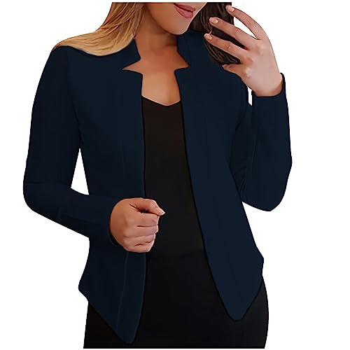 tsaChick WeißE Strickjacke Damen Blazer Elegant Geraffte Ärmel Vorne Offen Busines Lässig Blazer Jacke Strickjacke Kurz Damen S-5XL von tsaChick