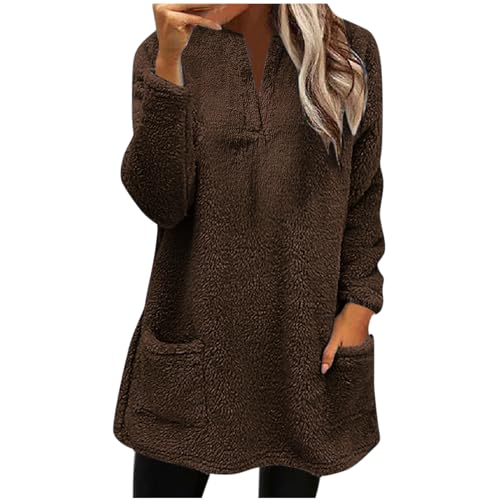 tsaChick Winterjacke Damen Warm Damen Strickparka Strickmantel Parka Strickoptik Mit Kapuze Hoodie Decke Lang von tsaChick