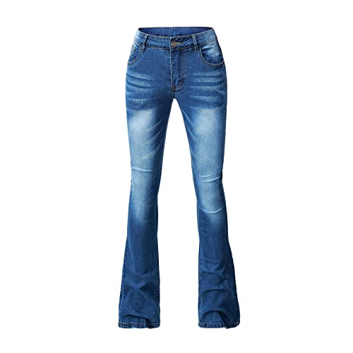 tsaChick Zerrissene Jeans Damen Frauen Patchwork Haremshose Zerstört Jeans Wide Leg Jeans Dunkel Blau XL von tsaChick
