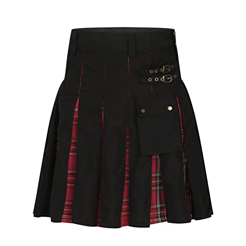 tsaChick schottenrock Herren, schwarzer schottenrock Herren, schottenrock Herren Kilt Baumwolle, Herren lang, schottenrock Herren Kilt rot von tsaChick