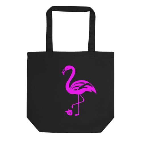24 - tsgabrielle • Flamant Rose • Tasche • Noir • Coton Bio, Schwarz, Einheitsgröße von tsgabrielle