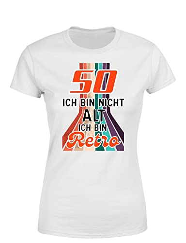 50 Ich Bin Nicht alt ich Bin Retro Geburtstag Spruch Damen T-Shirt, Farbe: Weiß, Größe: Medium von tshirtladen