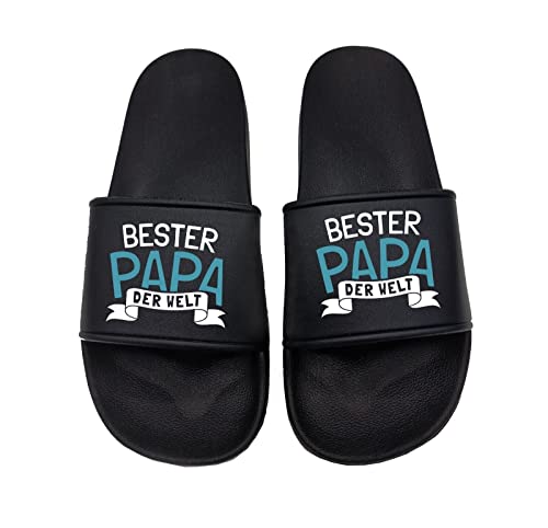 Bester Papa der Welt Badelatsche Sandalen Urlaub Vatertag, Größe: 44 EU von tshirtladen