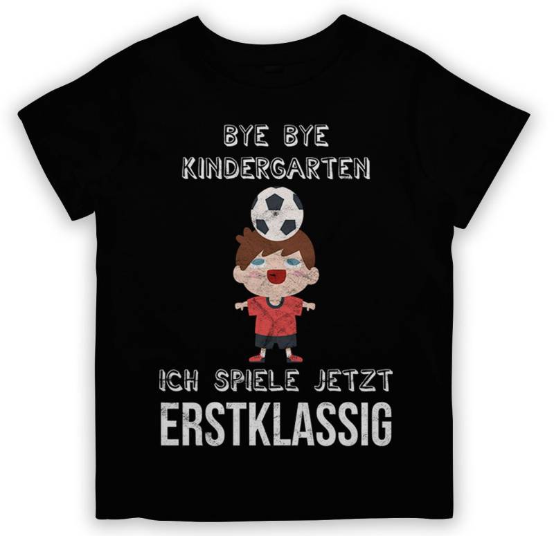 Bye Kindergarten Ich Spiele Jetzt Erstklassig 2.0 Fußball Kinder T-Shirt von tshirtladen