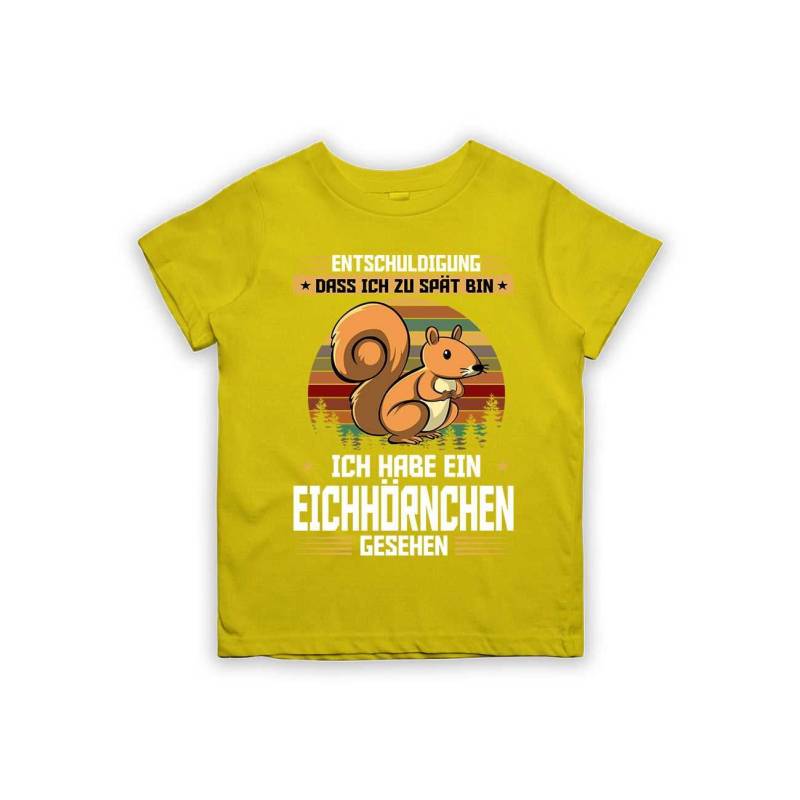 Entschuldigung Dass Ich Zu Spät Bin... Habe Ein Eichhörnchen Gesehen Kinder T-Shirt von tshirtladen