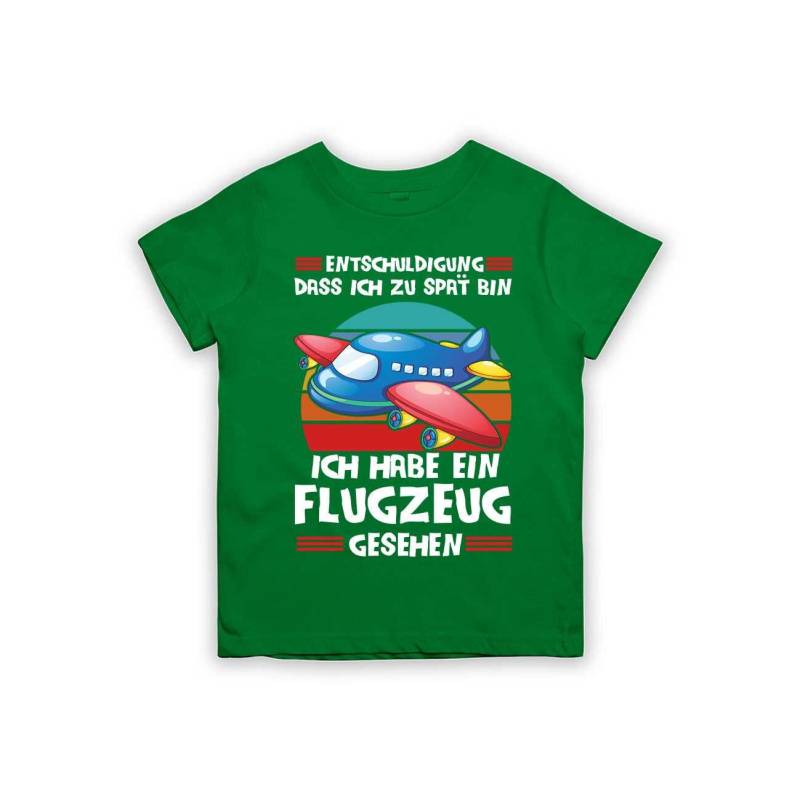 Entschuldigung Dass Ich Zu Spät Bin... Habe Ein Flugzeug Gesehen Kinder T-Shirt von tshirtladen