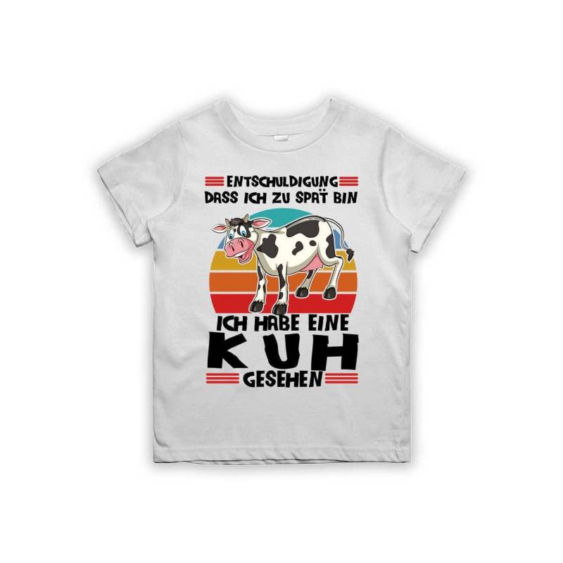 Entschuldigung Dass Ich Zu Spät Bin... Habe Eine Kuh Gesehen Kinder T-Shirt von tshirtladen