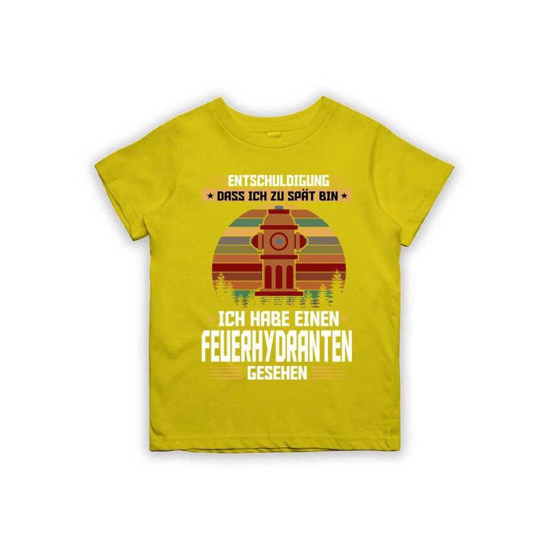 Entschuldigung Dass Ich Zu Spät Bin... Habe Einen Feuerhydranten Gesehen Kinder T-Shirt von tshirtladen