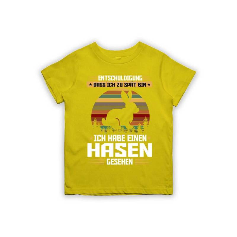 Entschuldigung Dass Ich Zu Spät Bin... Habe Einen Hasen Gesehen Kinder T-Shirt von tshirtladen