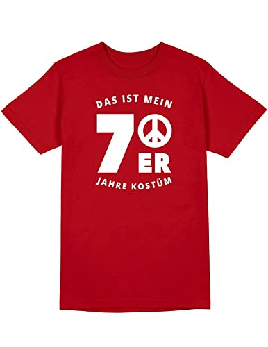 Faschingskostüm Das ist Mein 70er Jahre Kostüm Herren T-Shirt, Größe: XL, Farbe: Rot von tshirtladen