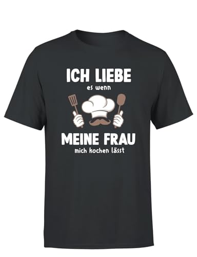 Ich Liebe es wenn Meine Frau Mich Kochen lässt Herren T-Shirt, Farbe: Dunkelgrau, Größe: M von tshirtladen